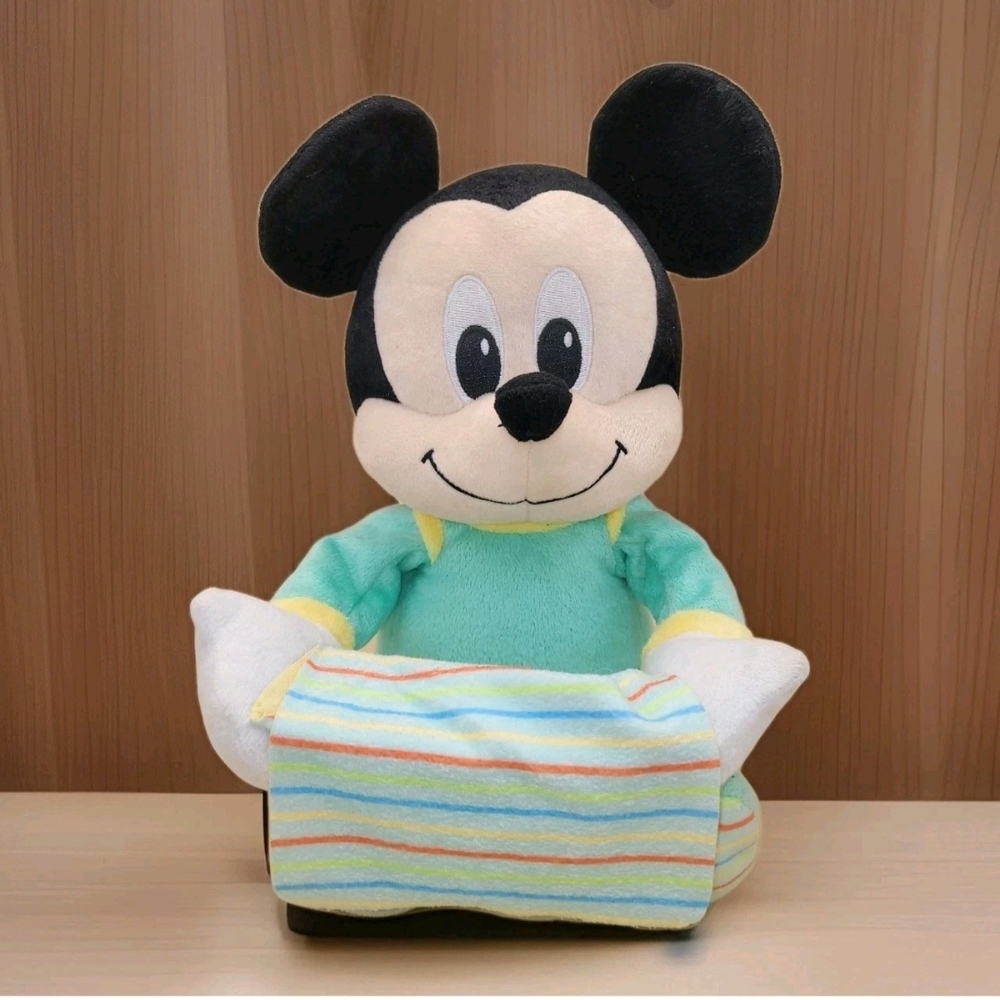 Disney Mickey Mouse Plush Toy - Black, Cream, Teal, Yellow, White, Multi-striped